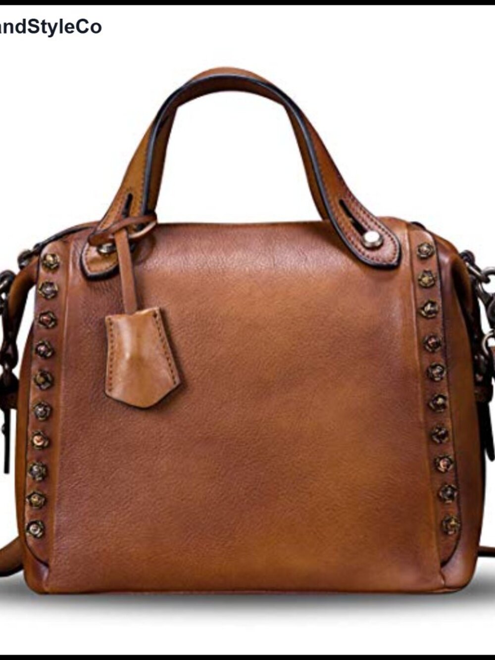 Genuine Leather Satchel Handbag Shoulder Crossbody Bag with Strap